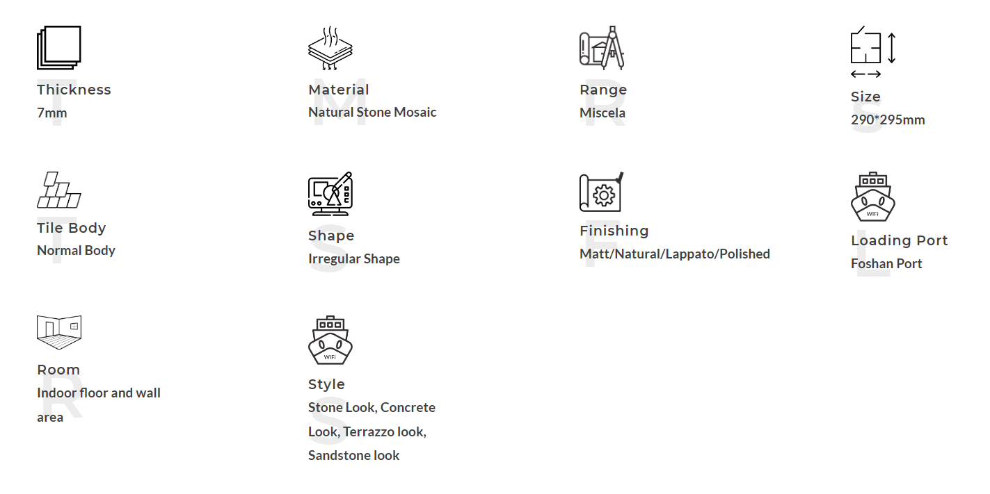 Natural Stone Marble Mosaic-Oval Натуральный камень мраморный мозаичный овальный