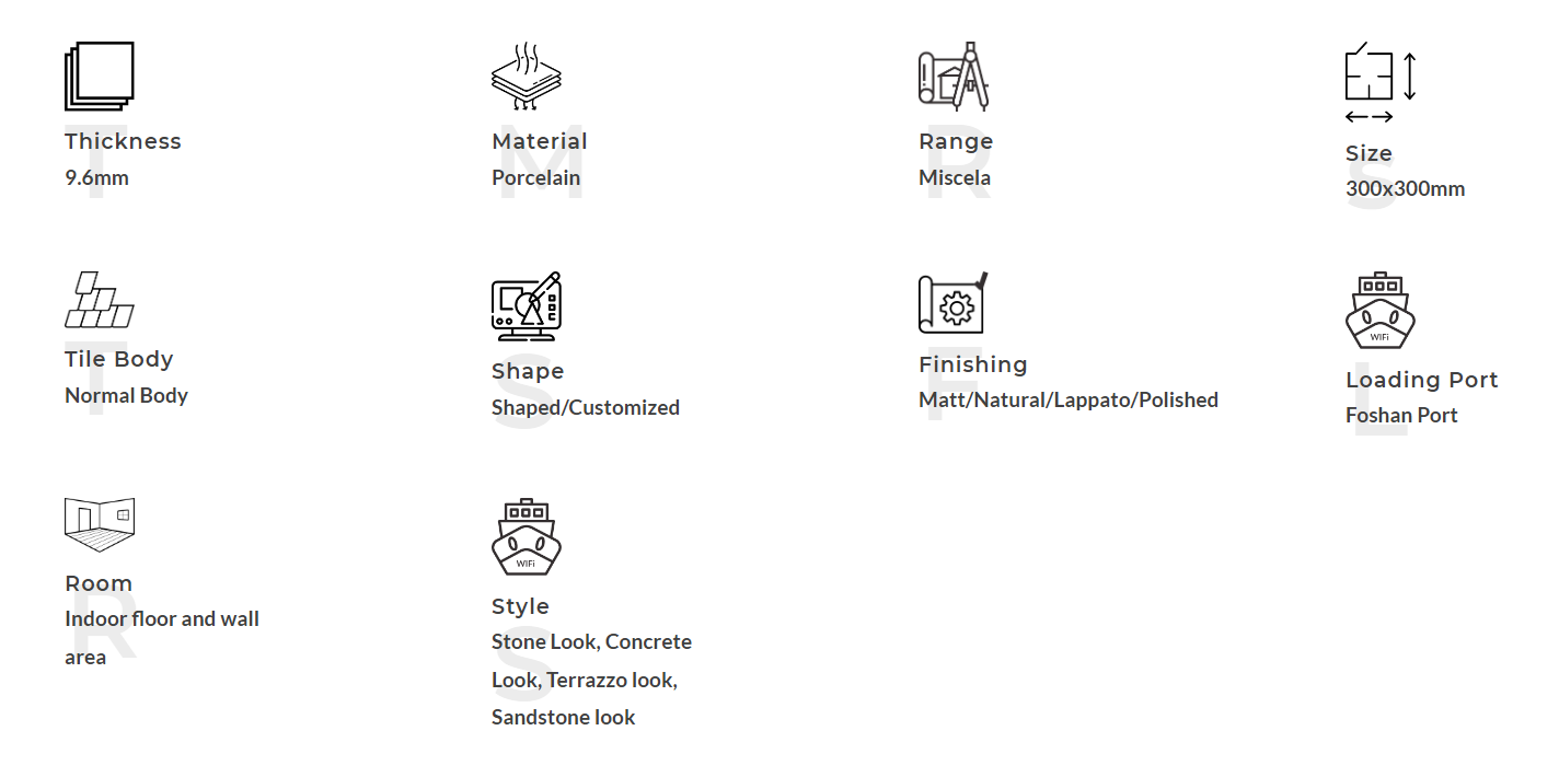 Фарфоровый мозаичный-DAX1-W