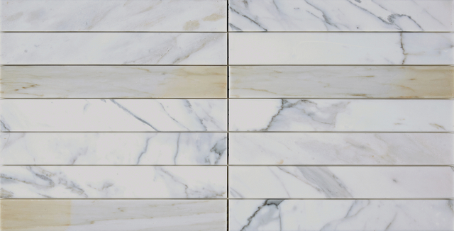 Calacatta Gold Горизонтальная полоска Mosaic-CAG26