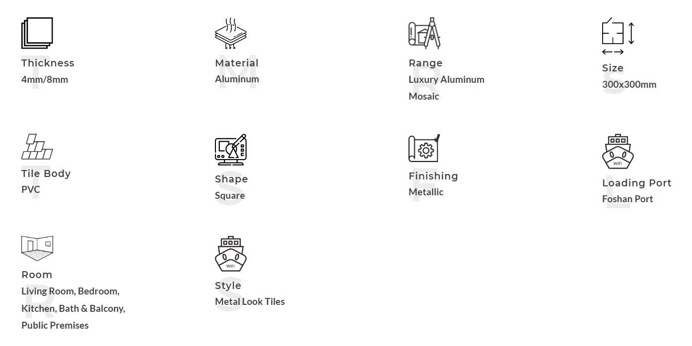 Роскошная алюминиевая настенная мозаика