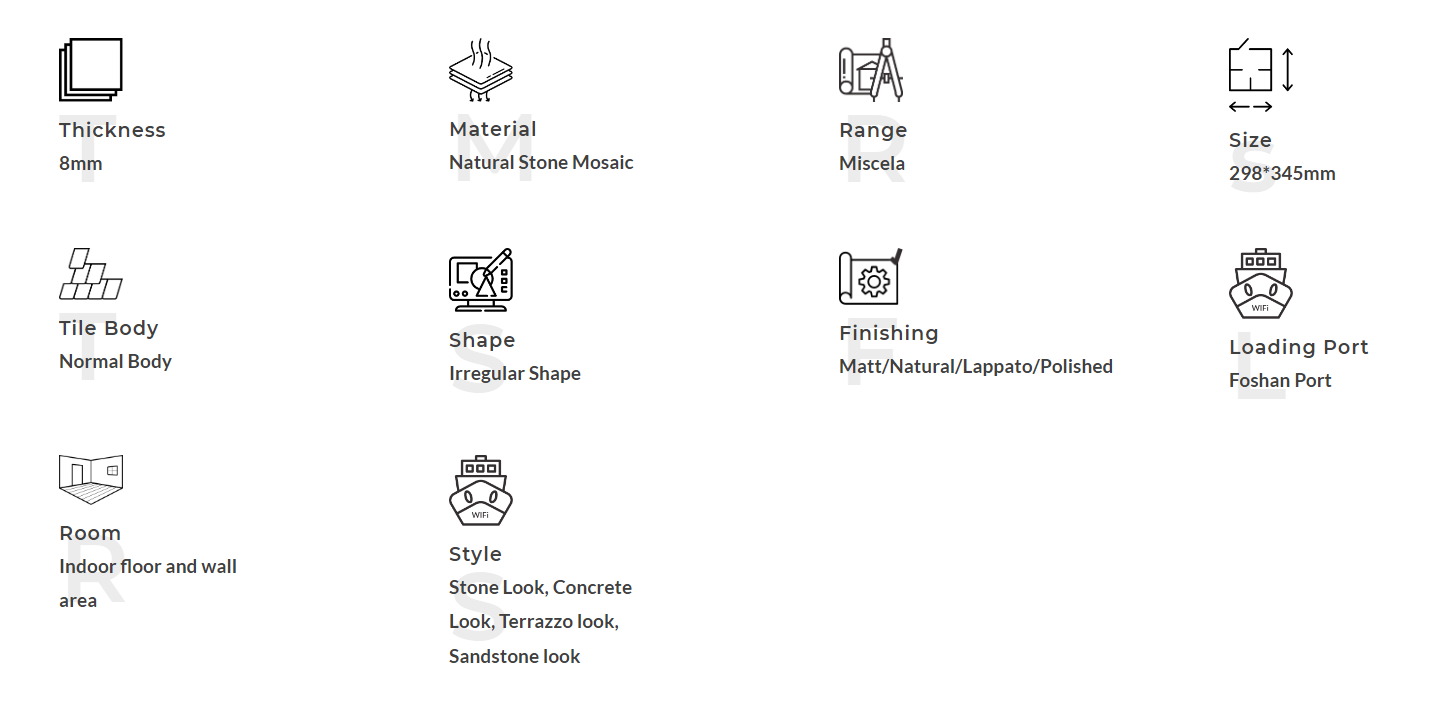 Водоструйная мраморная мозаика