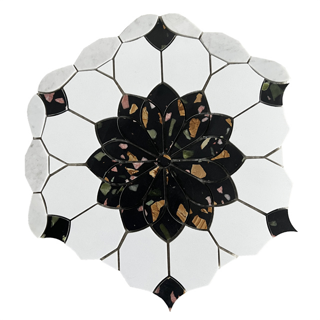 Натуральные камни терраццо мозаичные плитки