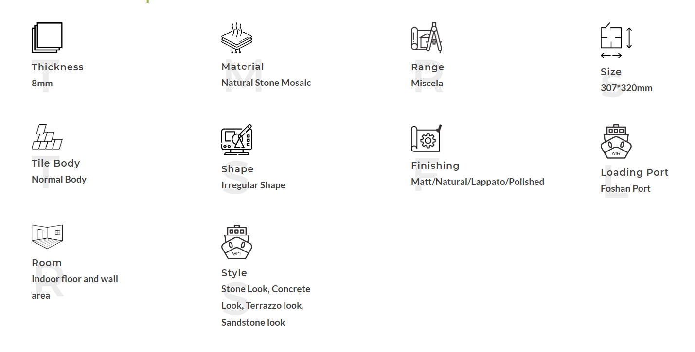 Натуральный камень Мраморная мозаика-полоса