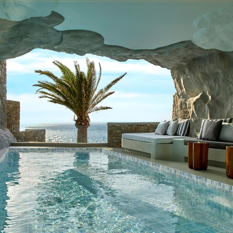 Прочная керамическая настенная мозаика 97x97 мм-голубая грот