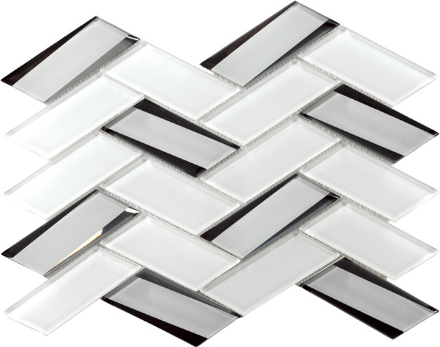 Серый стеклянный метро плитка-3dbevelled05