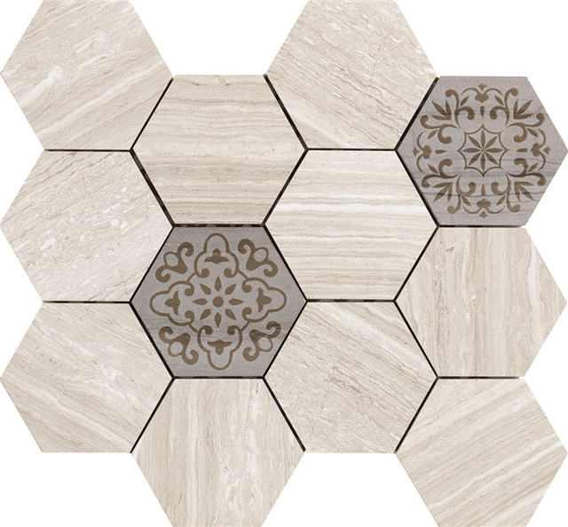 Натуральная камня мозаичная плитка Backsplash ｜ Музиво ｜ Hexagon