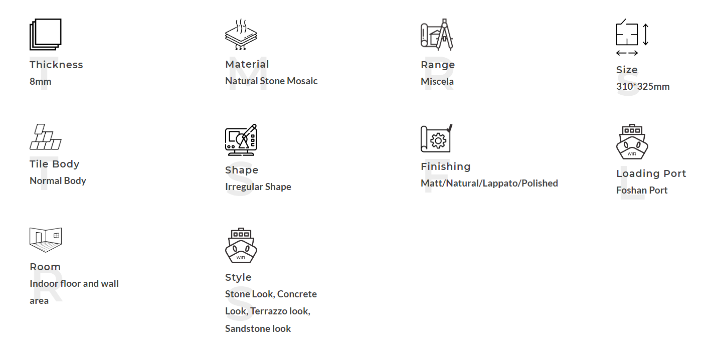 Мраморная мозаика из натурального камня
