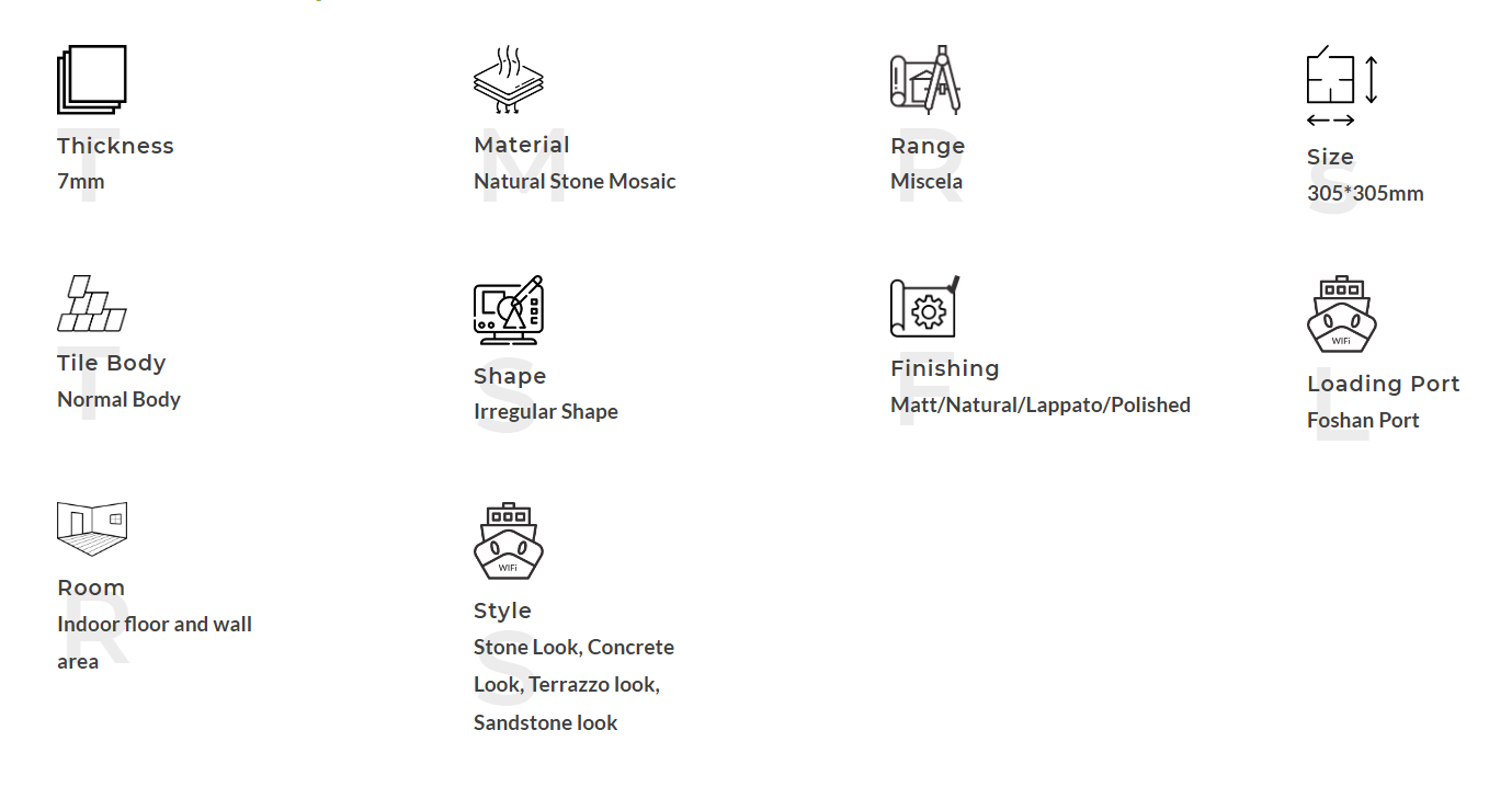 Натуральный камень Мрамор Мозаика-Рок