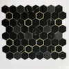 Черная стеклянная мозаика-шестиугольная