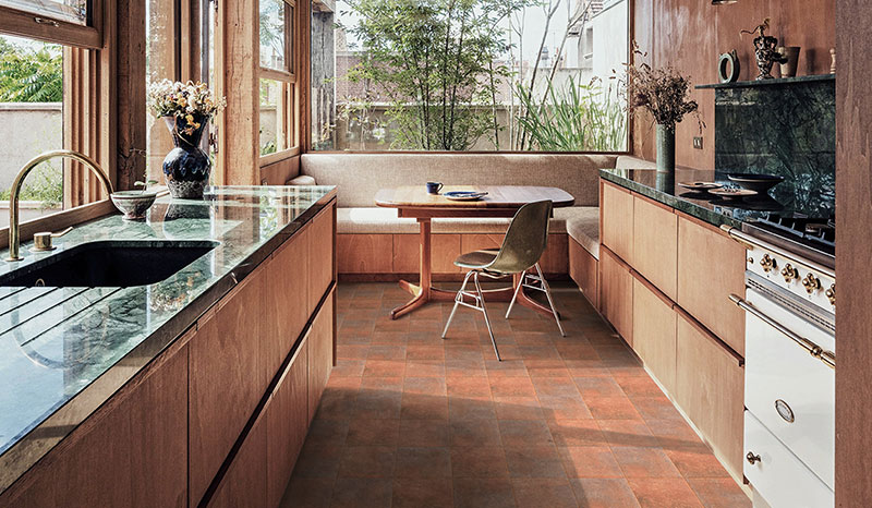 Плитка для пола на кухне