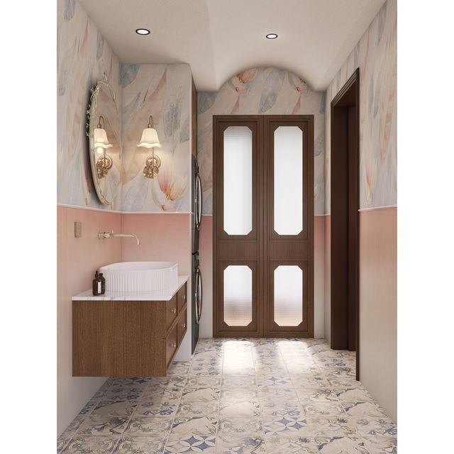 Плитка с современным цветочным узором-ZX99