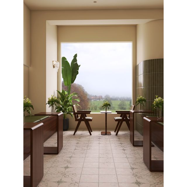 Напольная плитка с рисунком в стиле ретро 248X248 мм-LS09