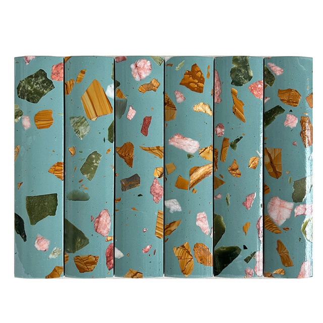 Голубая терраццо мозаичная плитка