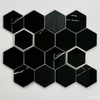 Черная стеклянная мозаика-шестиугольная