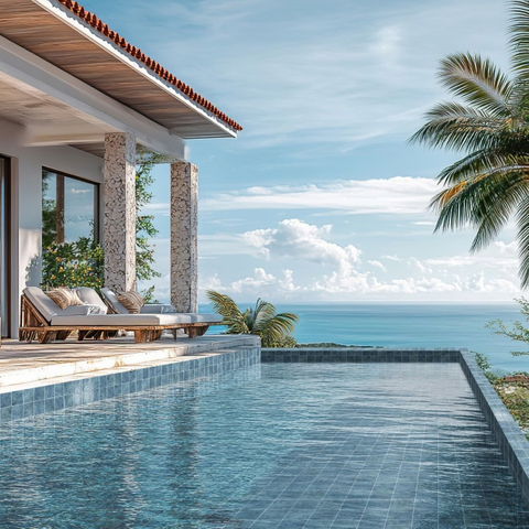 Роскошная плитка бассейна 150x150 мм-небо.