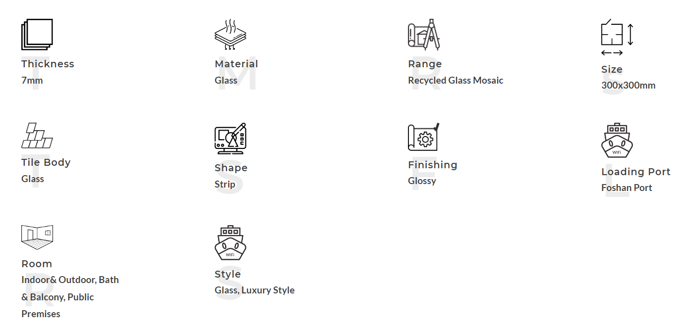 Настенная мозаика из переработанного стекла