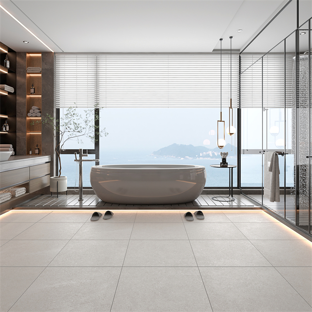 Ванная комната с бежевой плиткой — Kingston