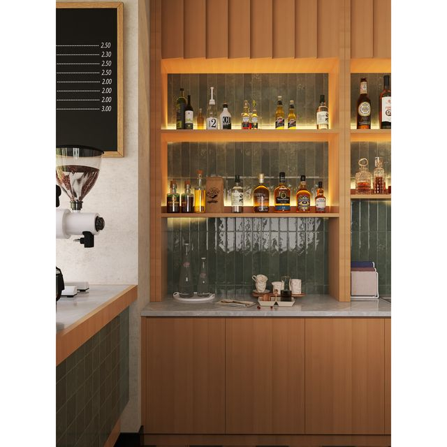 Матовая поверхность плитки с зеленым узором-LG29